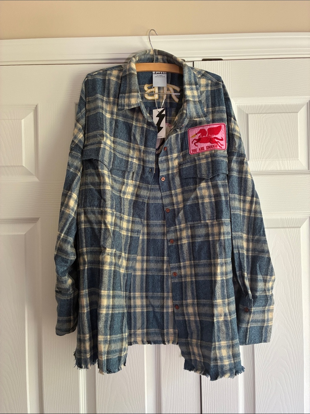 NWT Sabbi THE HORSE POWER FLANNEL SHIRT - BLUE - L - Picture 5 of 10